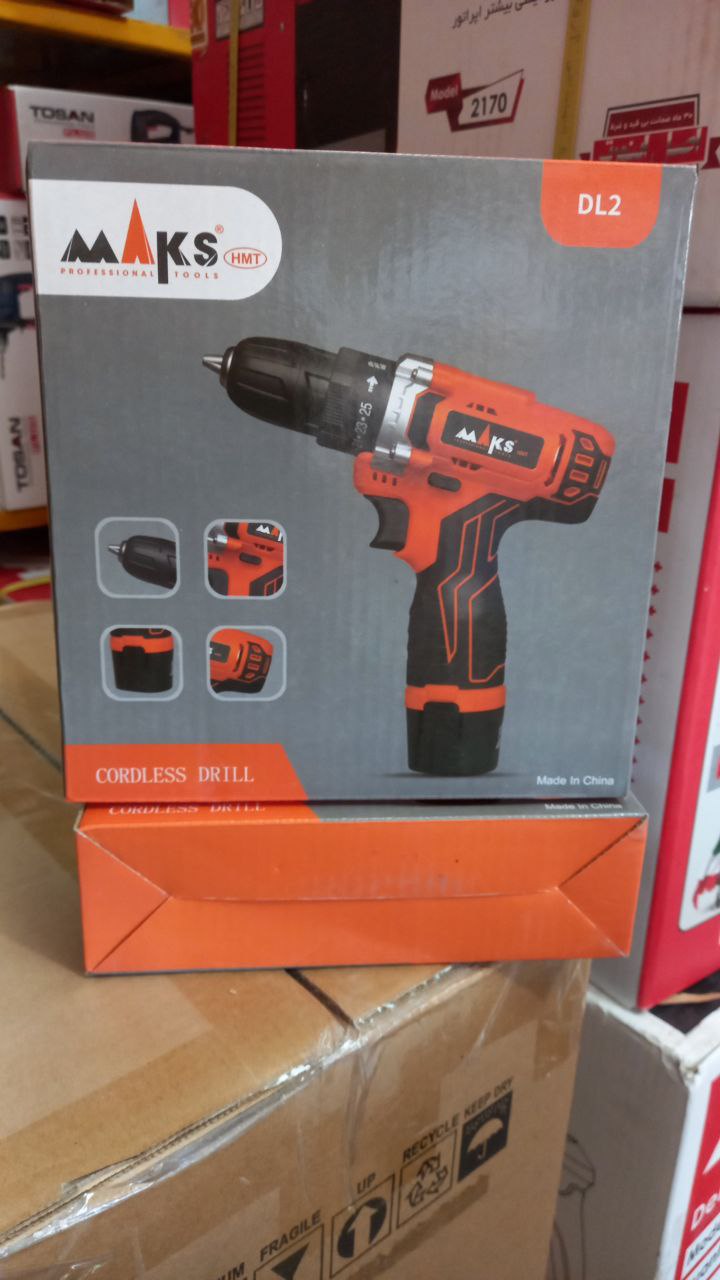 دریل شارژی دو باطری مکس کارتنی و کی