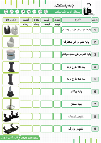 انواع پایه های پلاستیکی کابینت