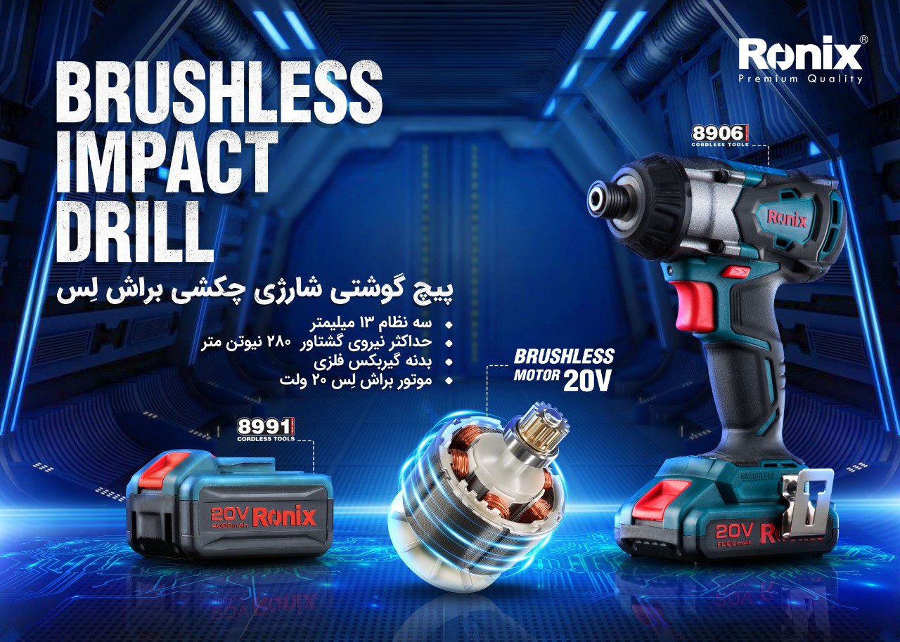 پیچ گوشتی شارژی 20 ولت براش لس 8906