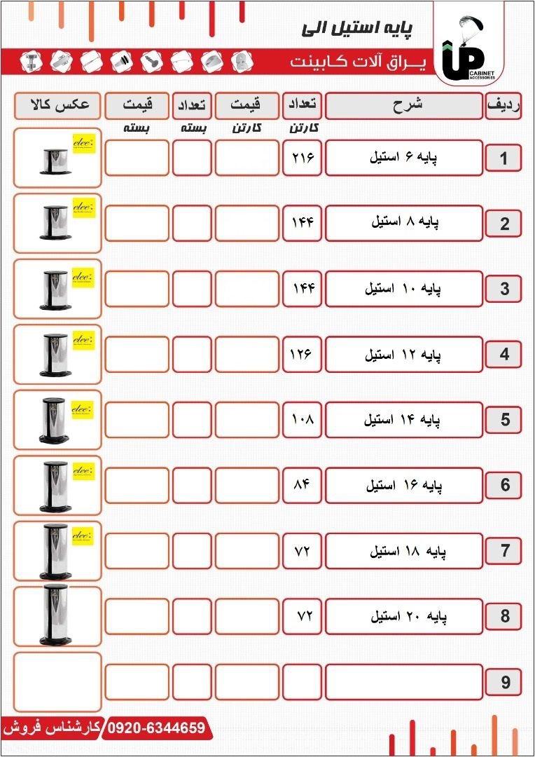 انواع پایه کابینتپایه آلومینیومی 