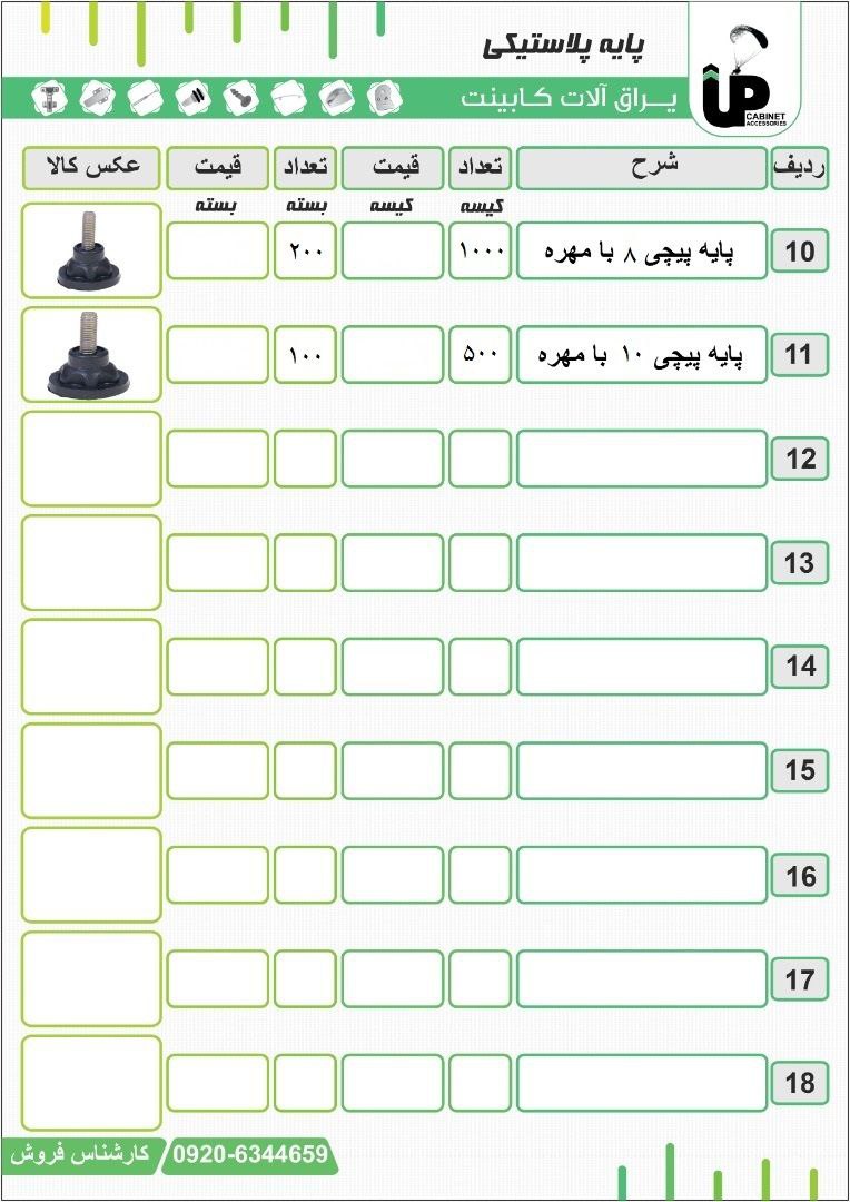 انواع پایه کابینتپایه آلومینیومی 