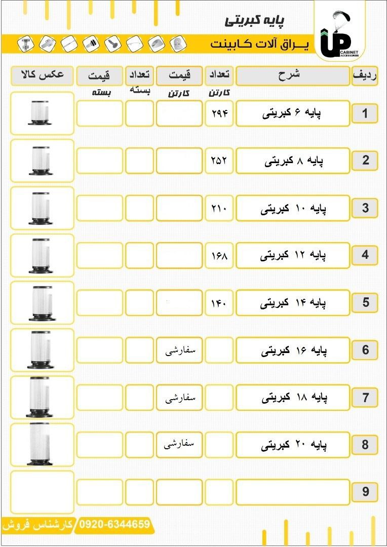 انواع پایه کابینتپایه آلومینیومی 