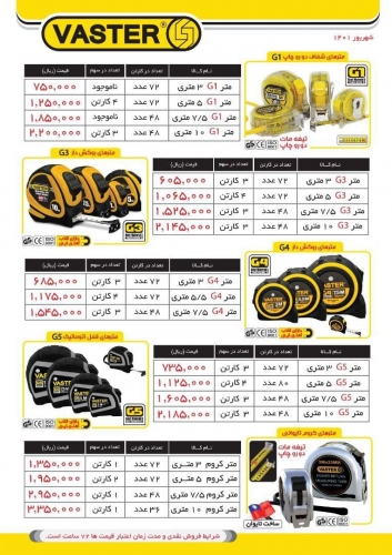 لیست متر واستر