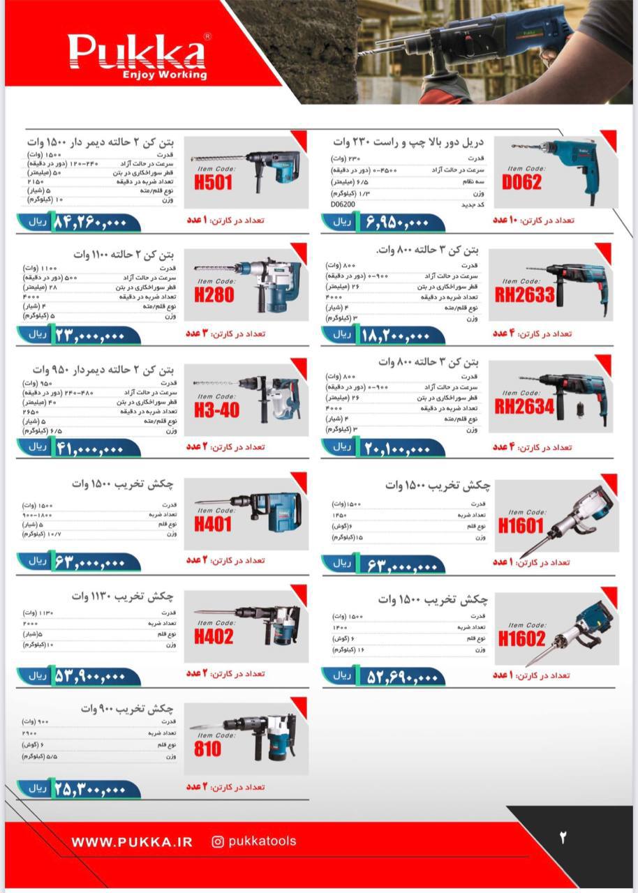 جوریت کامل محصولات پوکا موجود در اب