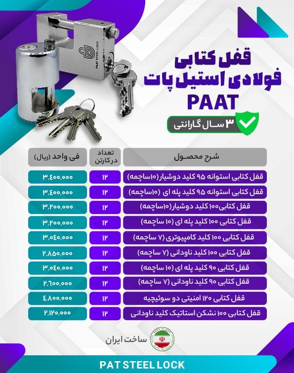 لیست قیمت محصولات پات پخش 