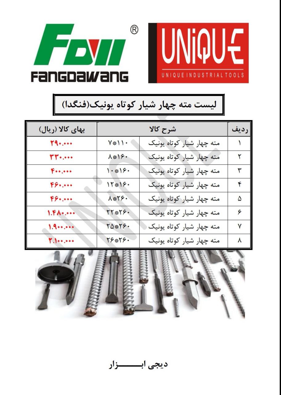 مته چهار شیار کوتاه