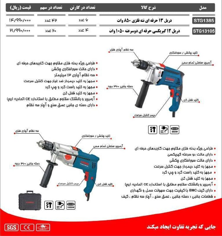 صنعت ابزار ایران نام محصول : دریل