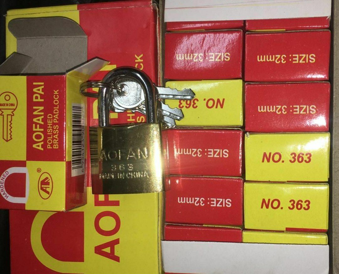 قفل آویز ۲۰ ۲۵ طرح برنج آفان AOFAN 