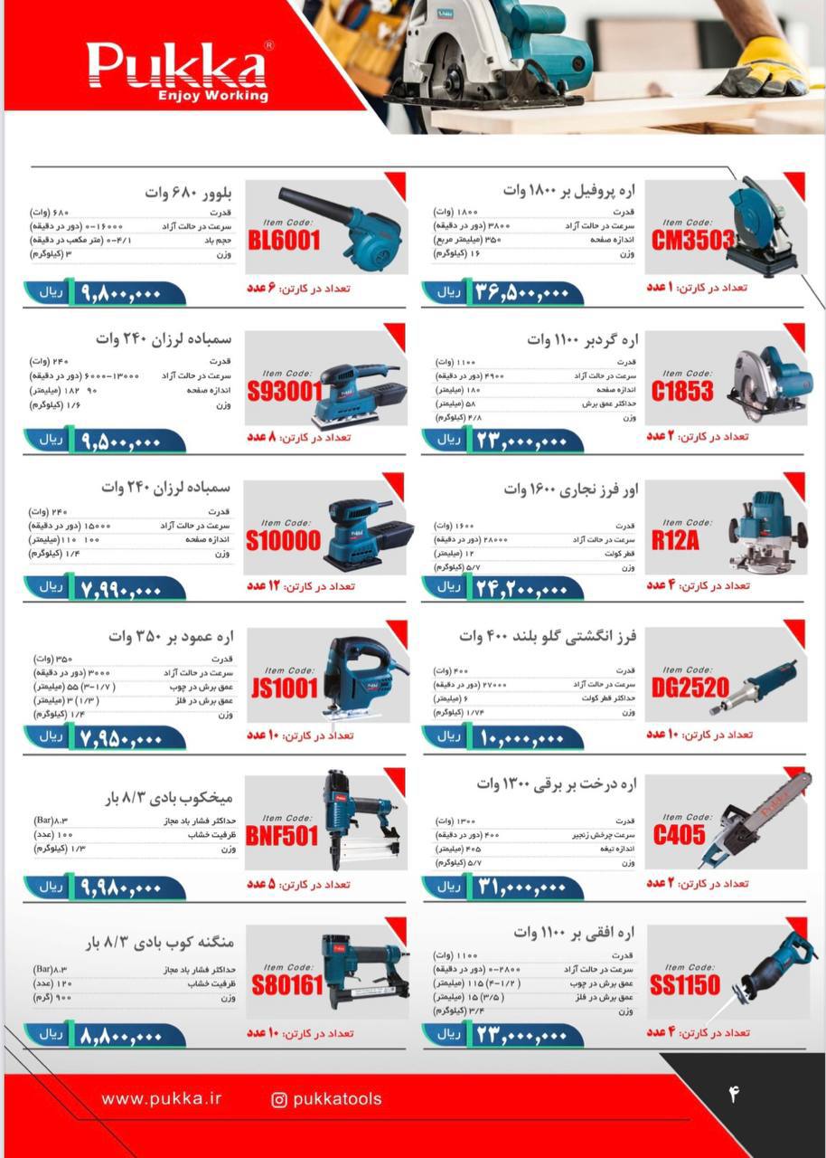 جوریت کامل محصولات پوکا موجود در اب