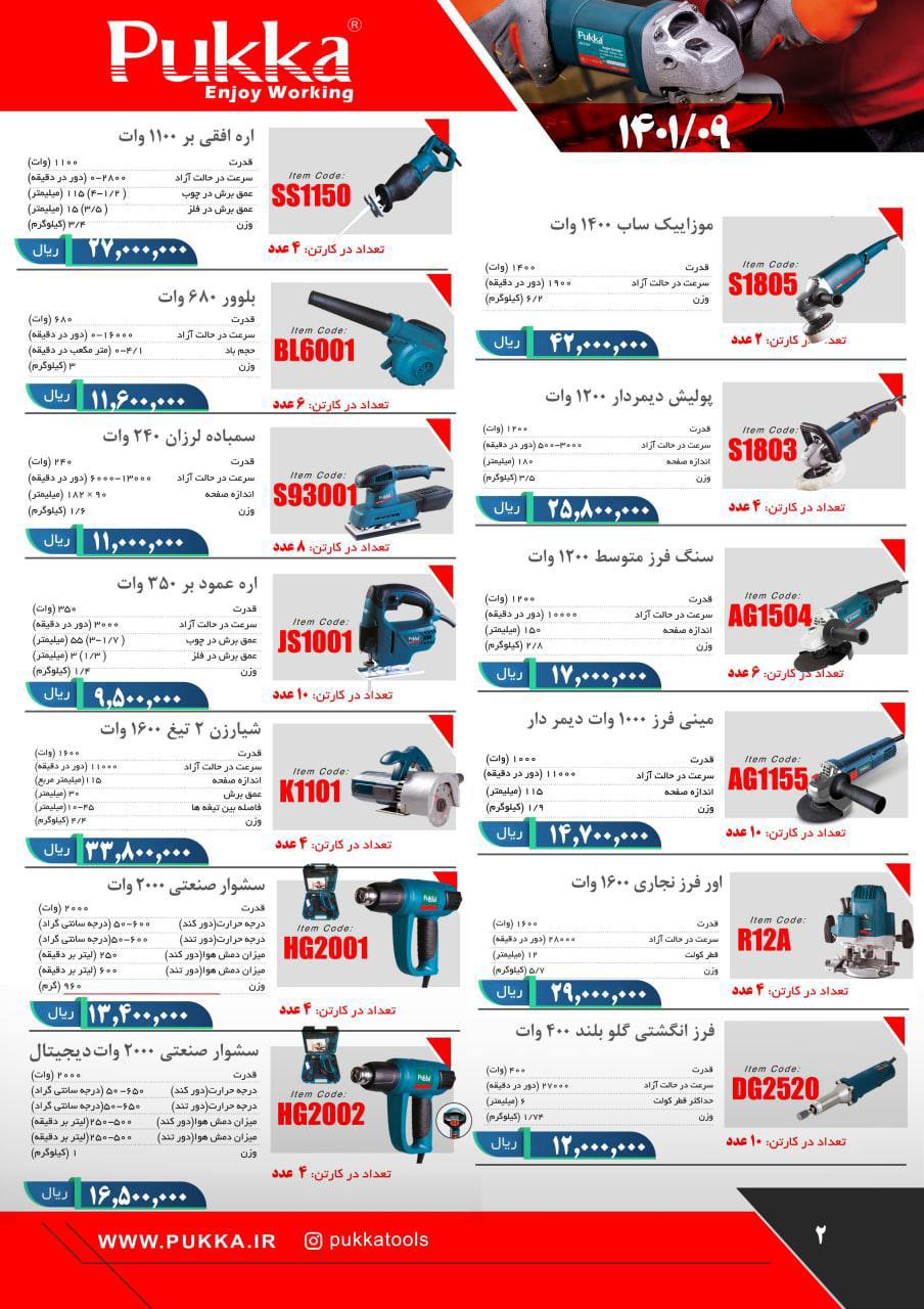 جوریت محصولات پوکا موجود در ابزار ع