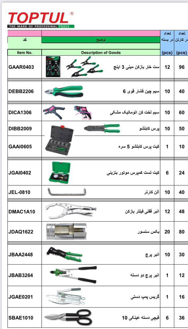 نمايندگي ابزار ها تاپ تولدرحال پخ
