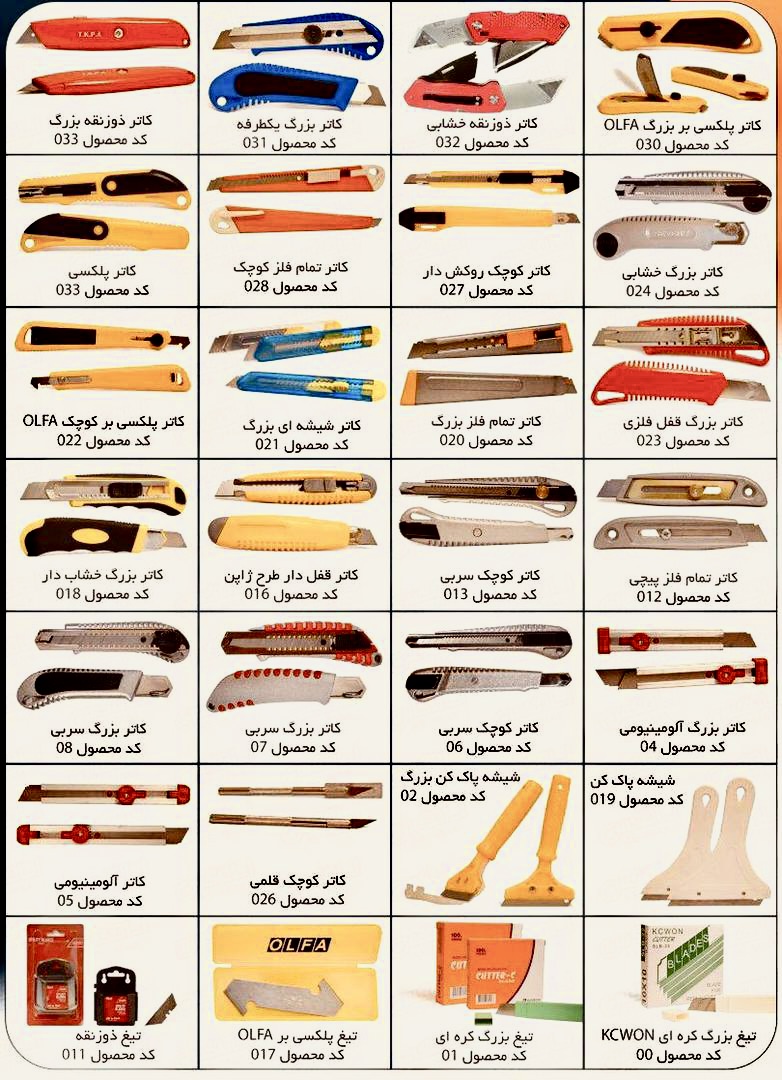 انواع کاتر و تیغ کاتر