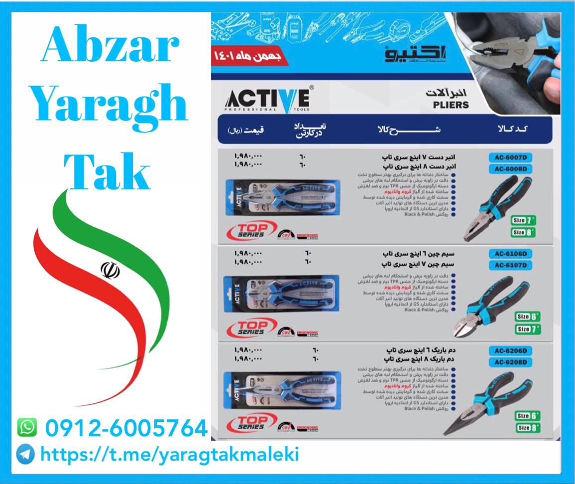 انبردست سیم چین دمباریک اکتیو با کی