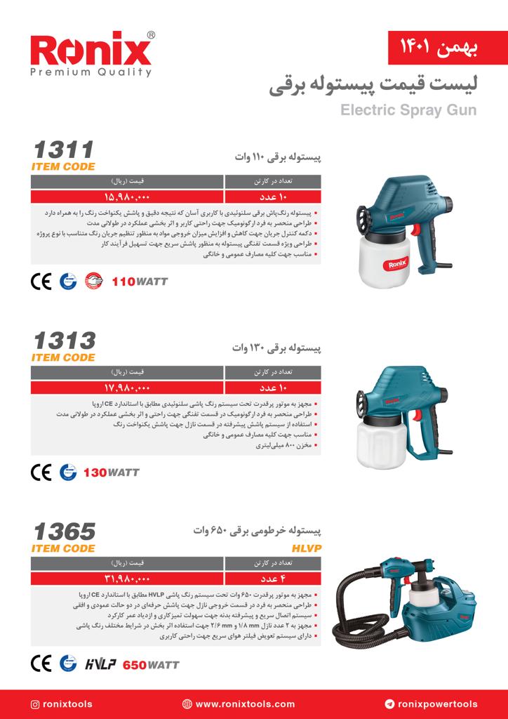 لیست قیمت بهمن ماه ۱۴۰۱ رونیکس
