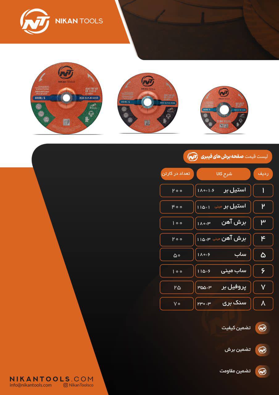 فروش ويژه ديسك برش فیبریNT 