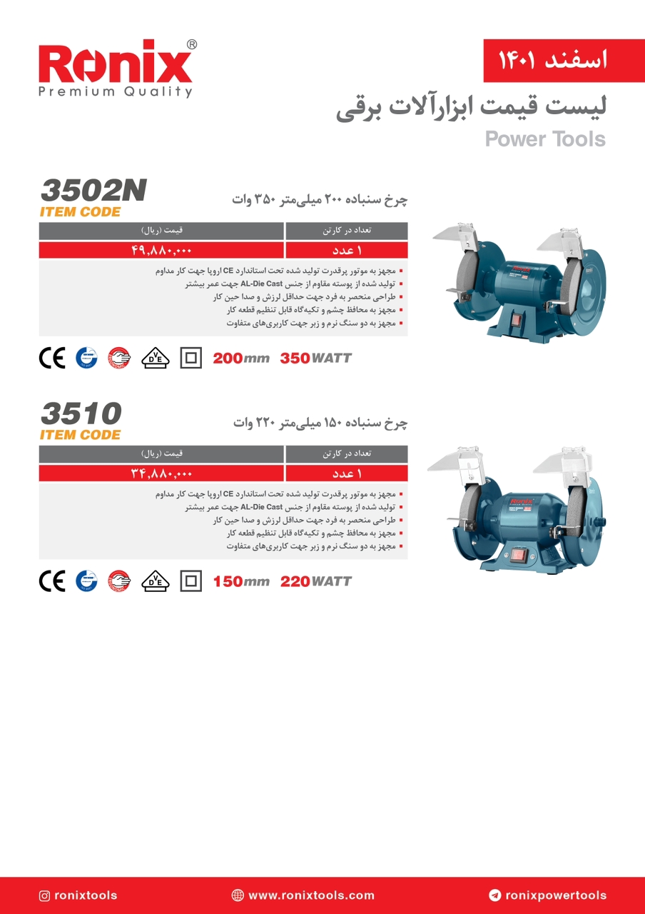 لیست قیمت اسفندماه ۱۴۰۱ رونیکس