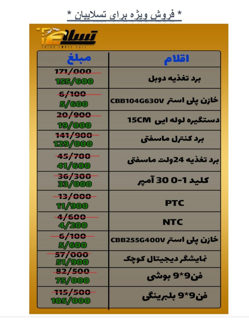 فروش ویژه شرکت تسلابرای ثبت سفار