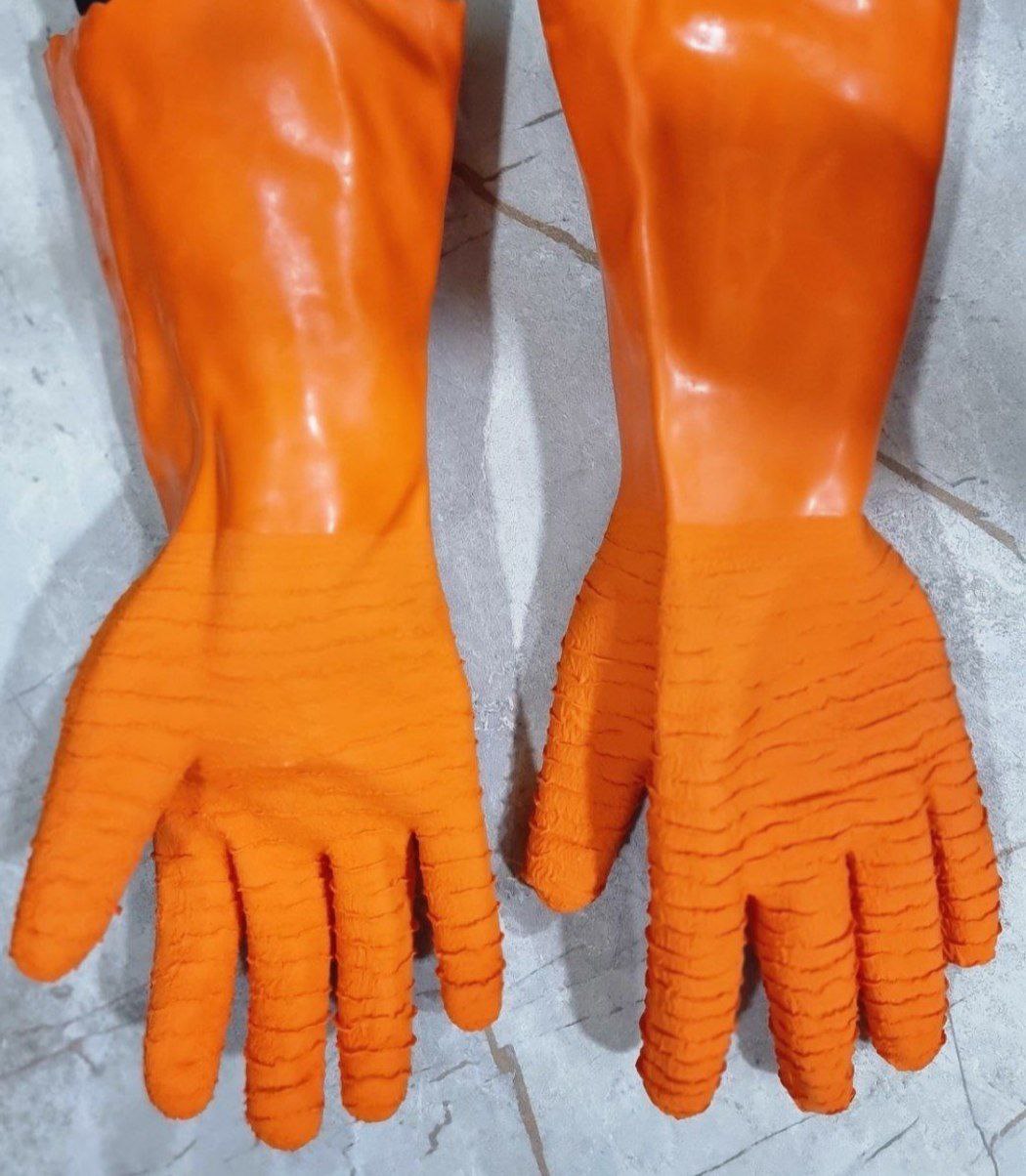 دستکش سیرابی بلند تولید شده.از لا