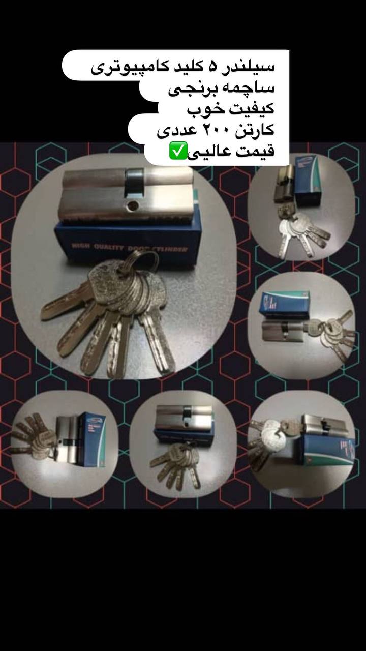 سیلندر ۵ کلید کامپیوتری سیلورو و طل