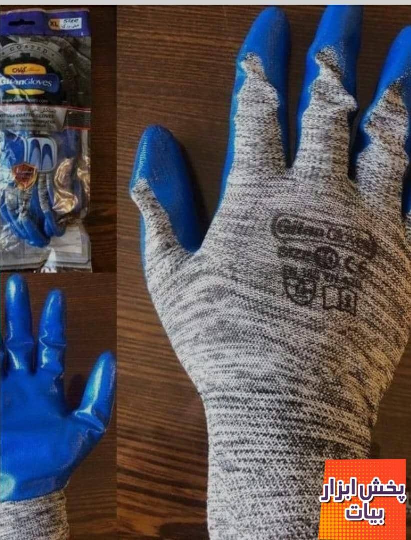 دستکش نخی با روکش لاتکس سایز L و XL