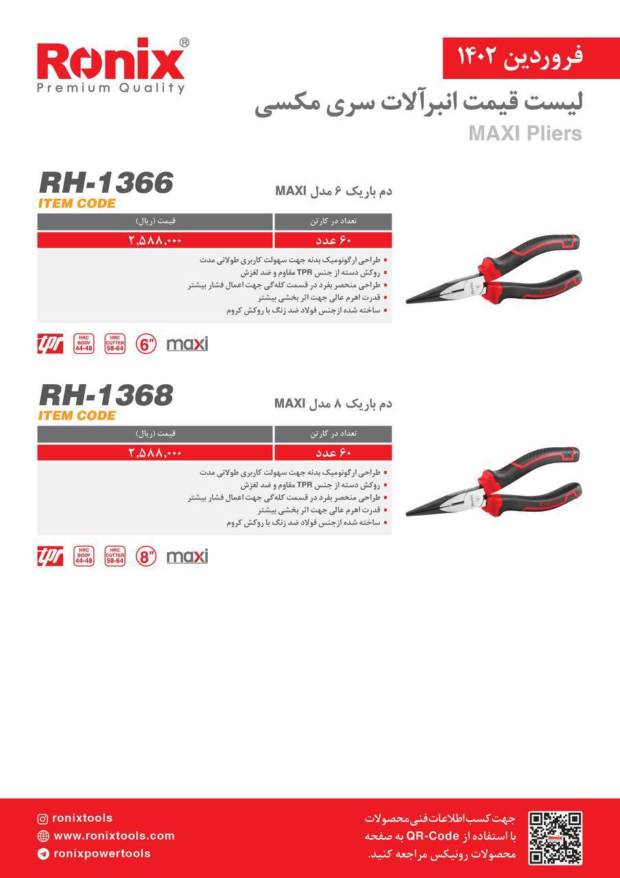 لیست قیمت رونیکس
