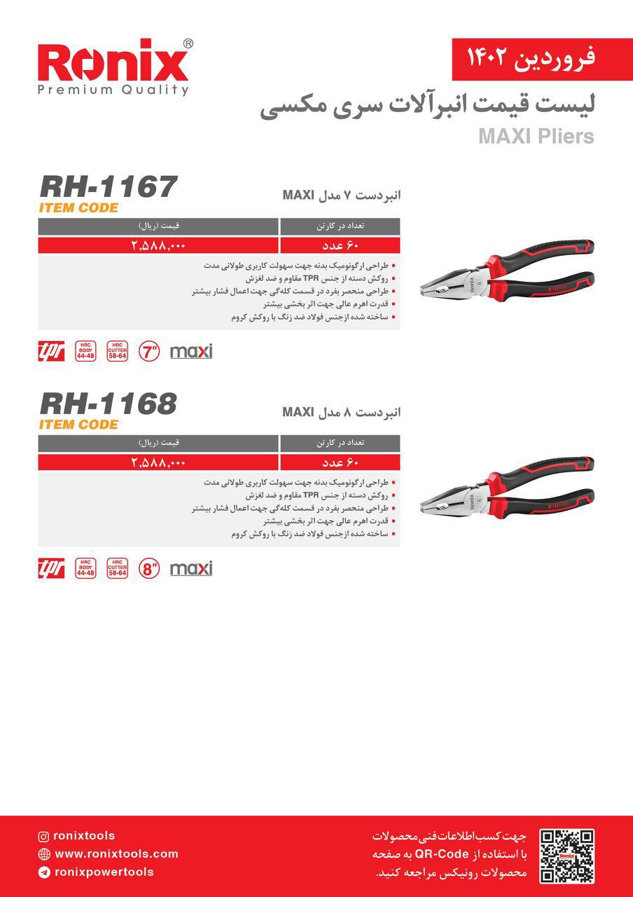 لیست قیمت رونیکس