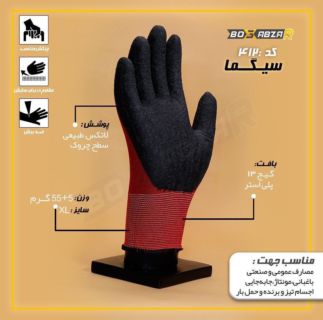 دستکش ضد برش سیگما کد412 