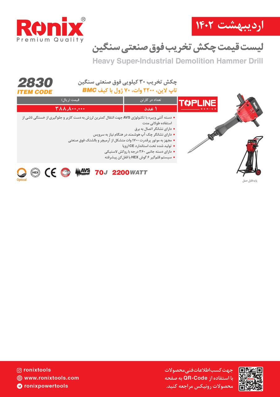 لیست قیمت اردیبهشت ماه ۱۴۰2 رونیکس 