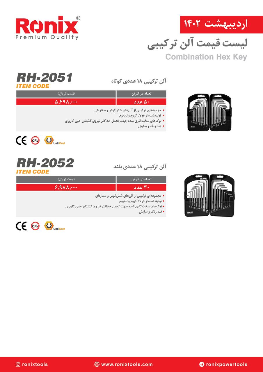لیست قیمت اردیبهشت ماه ۱۴۰2 رونیکس 