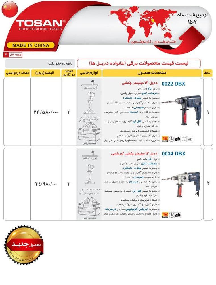 لیست محصولات توسن قیمت عالی 