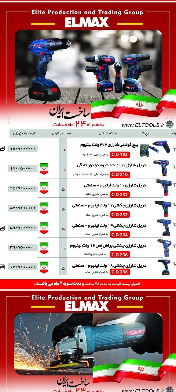 لیست محصولات المکس
