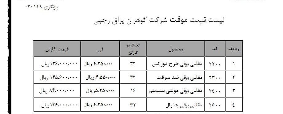 مقابلی برقی دم ساخت ایران 