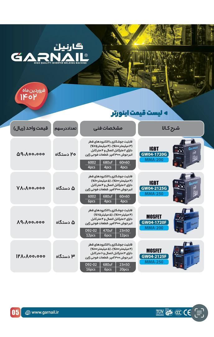 لیست محصولات گارنیل