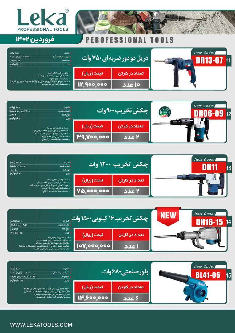 لیست محصولات آکا