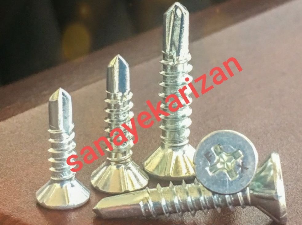 پیچ سرتخت و واشردار مته ای