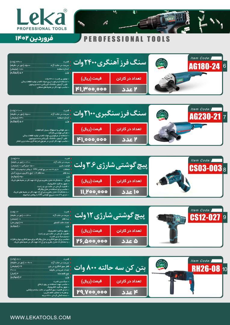 لیست محصولات آکا