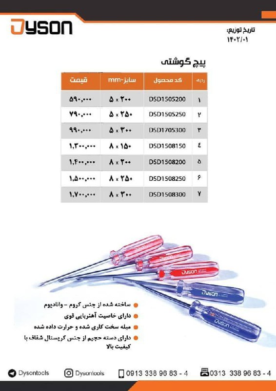 پیچ گوشتی دایسون 