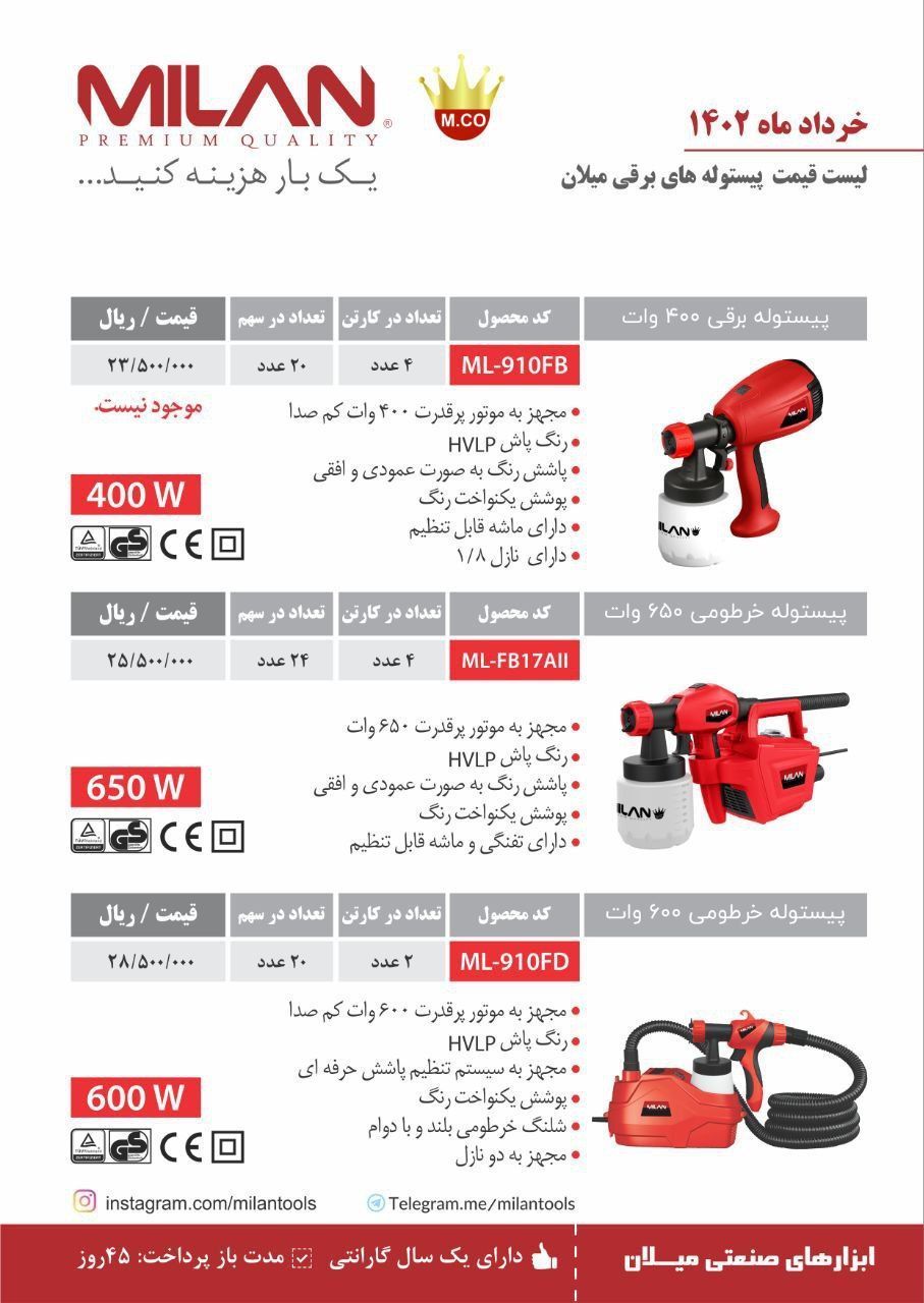 محصولات برقی میلان