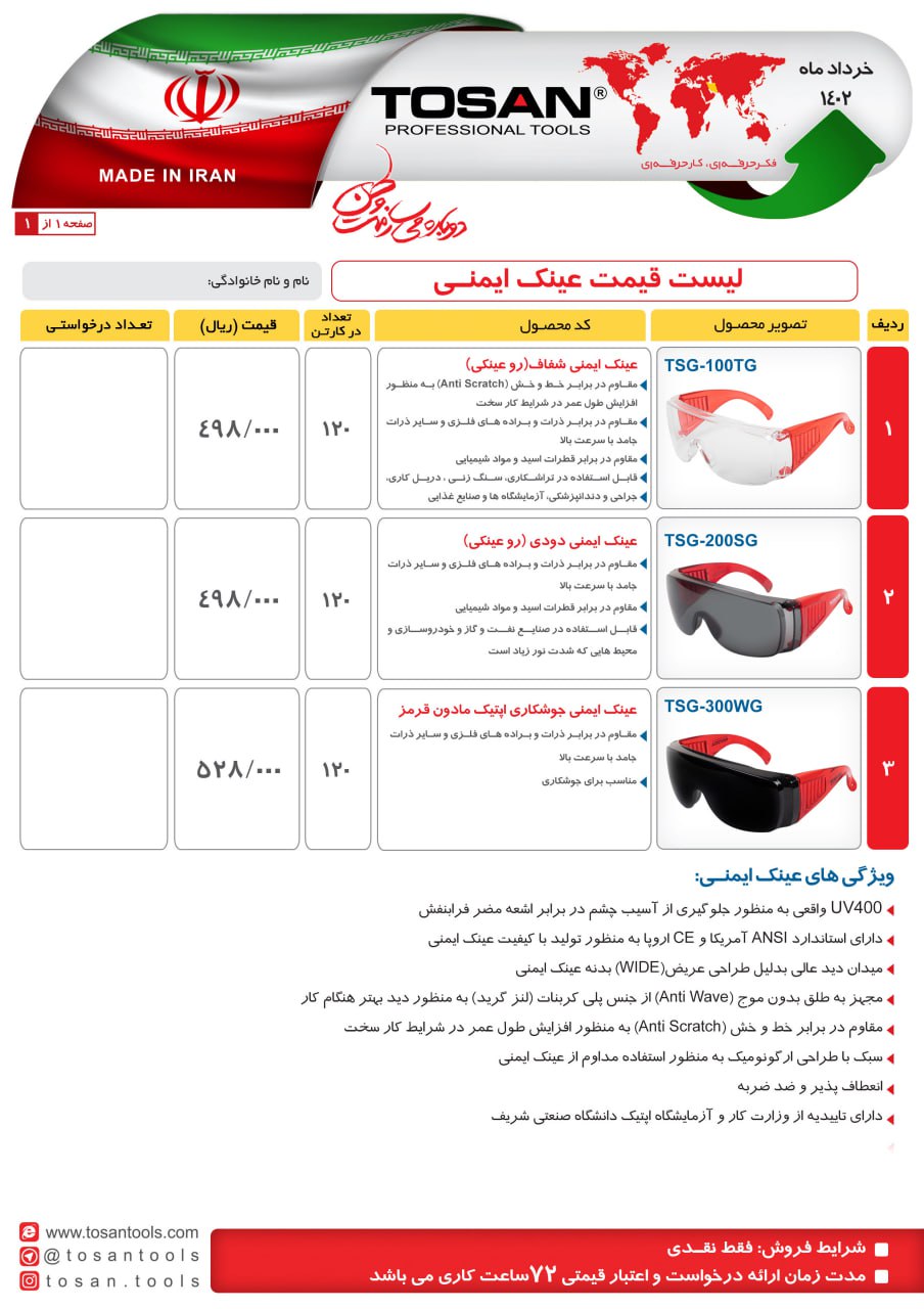 عینک های توسن