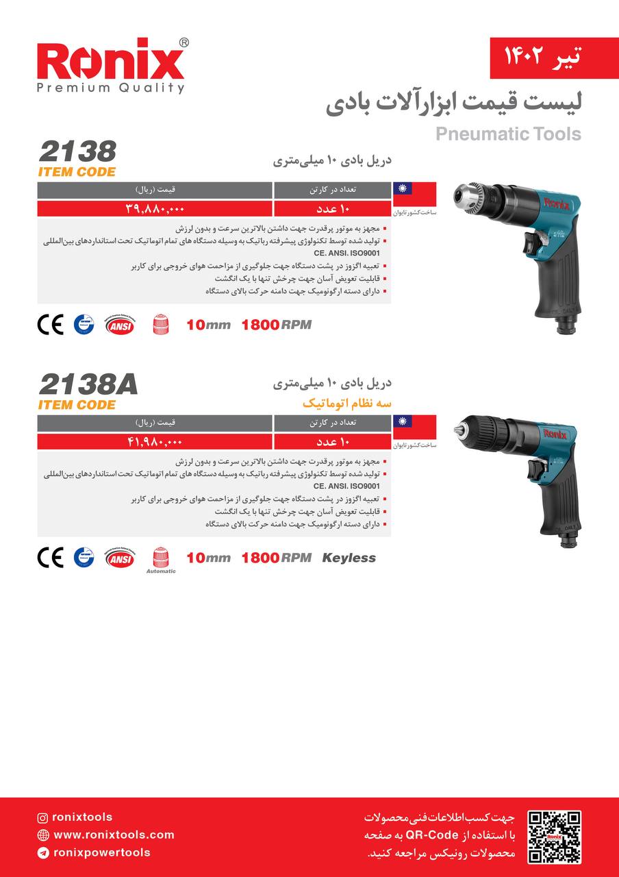 لیست قیمت تیر ماه ۱۴۰2 رونیکس 