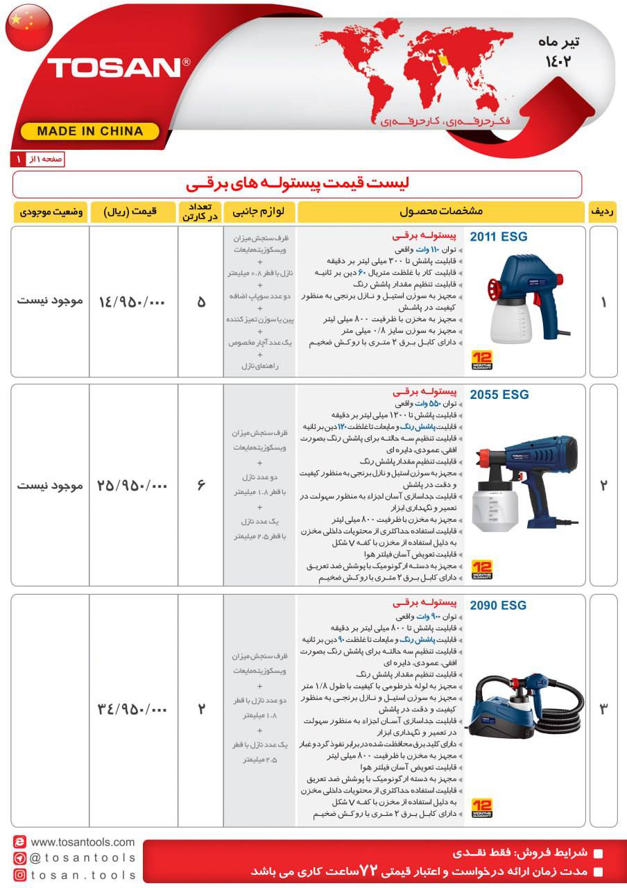 پيستوله هاي برقي توسن