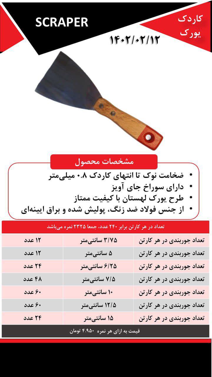 لیست قیمت کاردک یورک