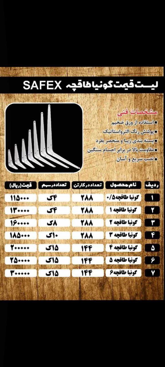 لیست قیمت گونیا طاقچه همراه با درصد تخفیف عالییی% اماده توضیع آدرس : تهران--خیابان امام خمینی بعد از