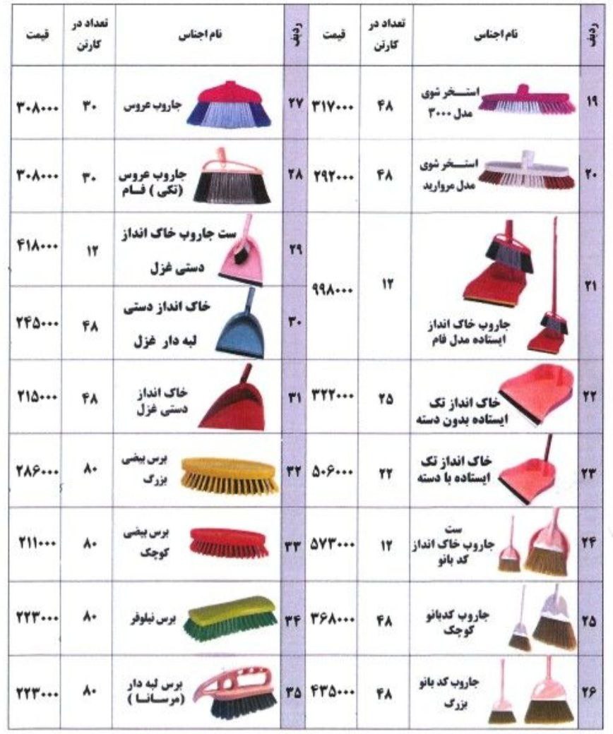 فروش ویژه انواع جارو و برس 