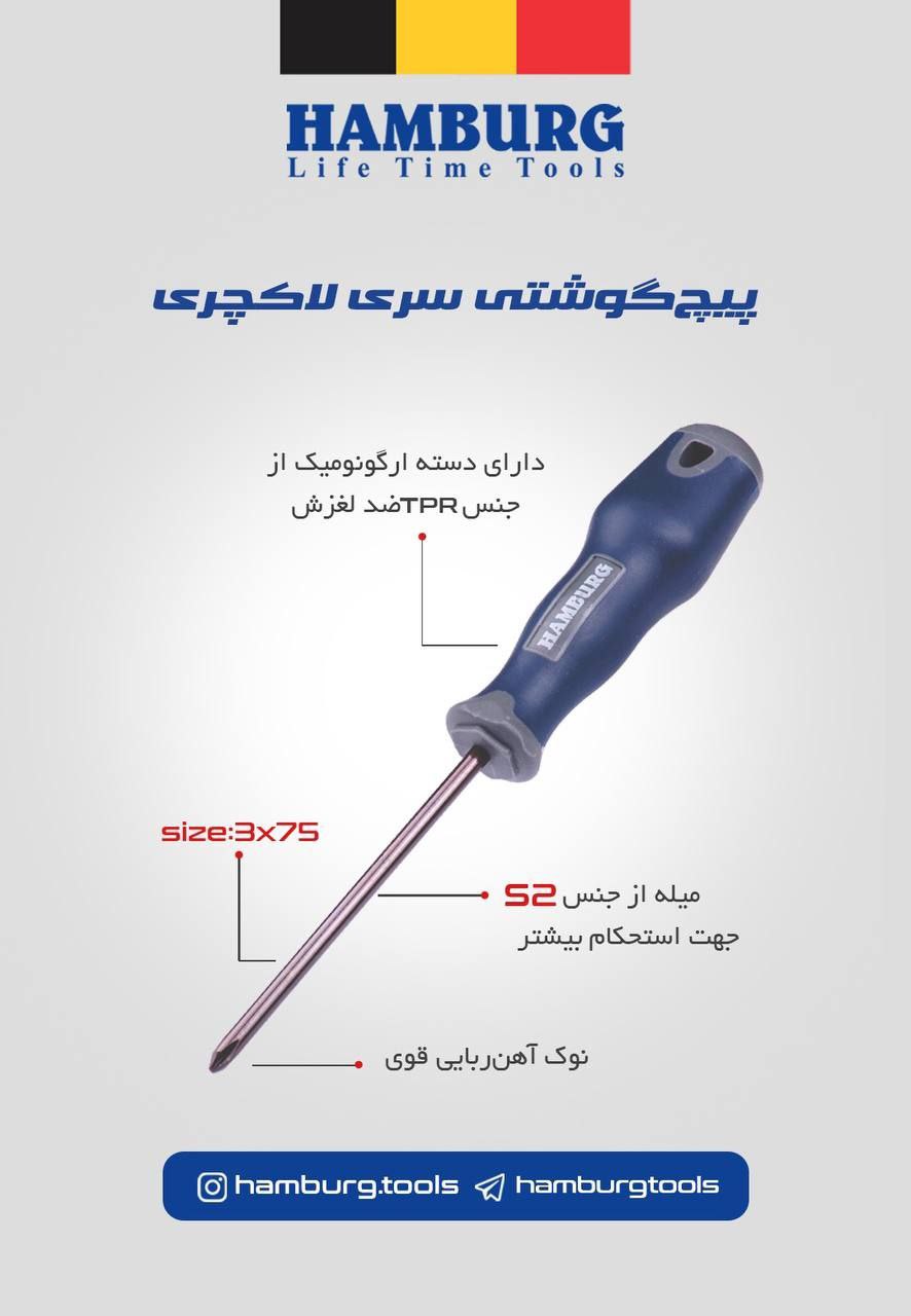 پیچ گوشتی های ضربه خور سری لاکچری هامبورگ