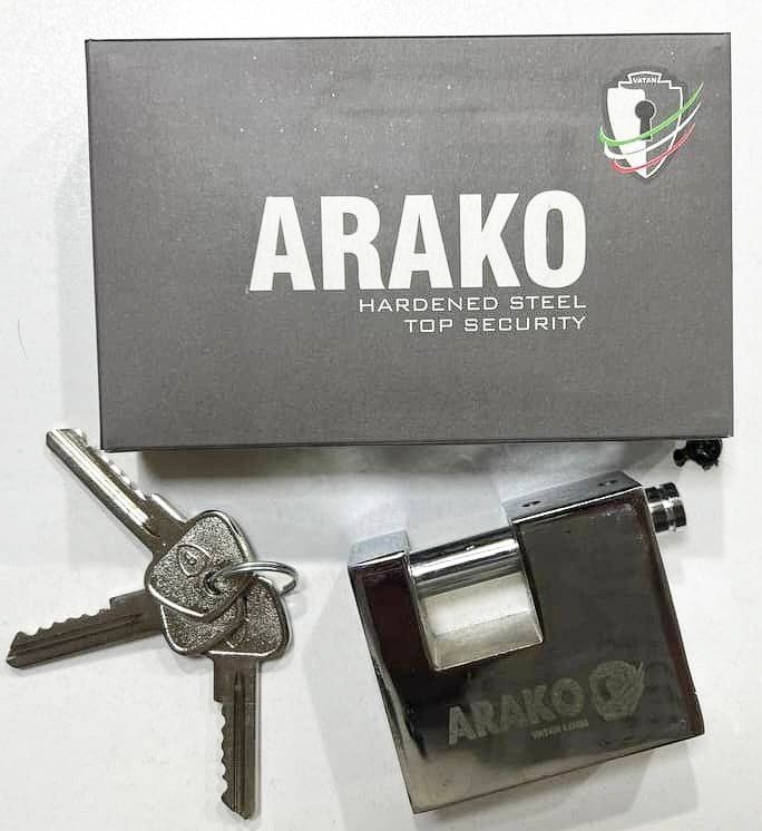 قفل کتابی 70 ARAKO کلید دوشیار ضد اسید ضد برش🪚 دارای ضمانت کارتن 12 عددی آدرس : تهران--خیابان امام خ