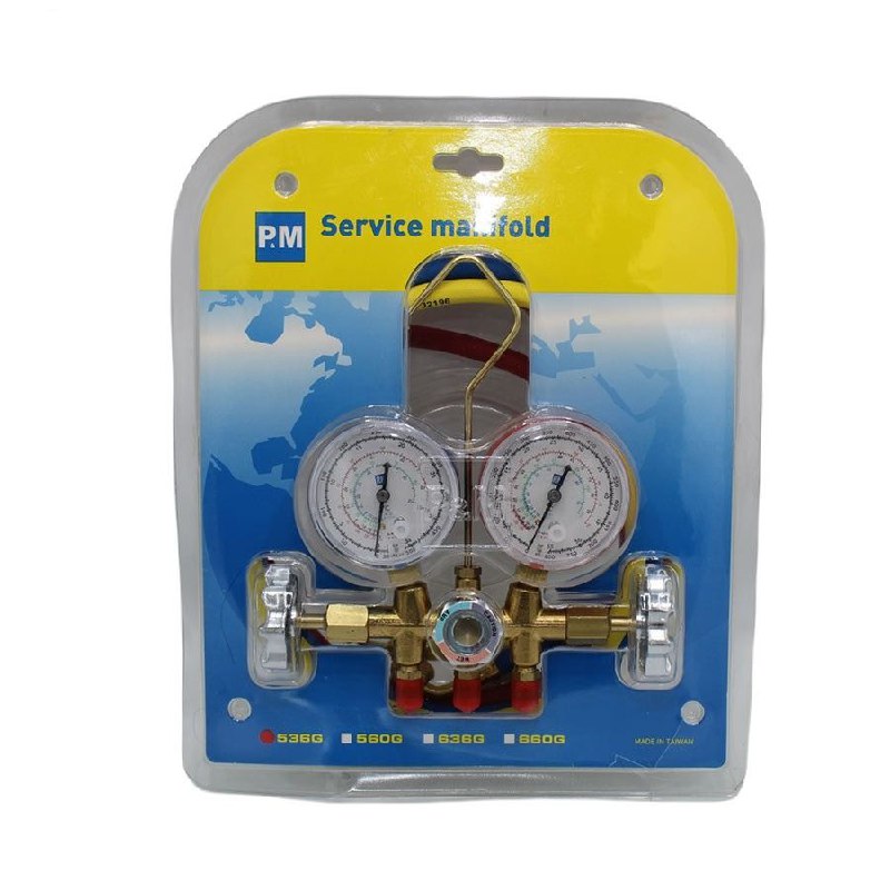 #مانیفیلد شارژ گاز #گیج دوقلو مارک P M تایوان ۴ گاز 