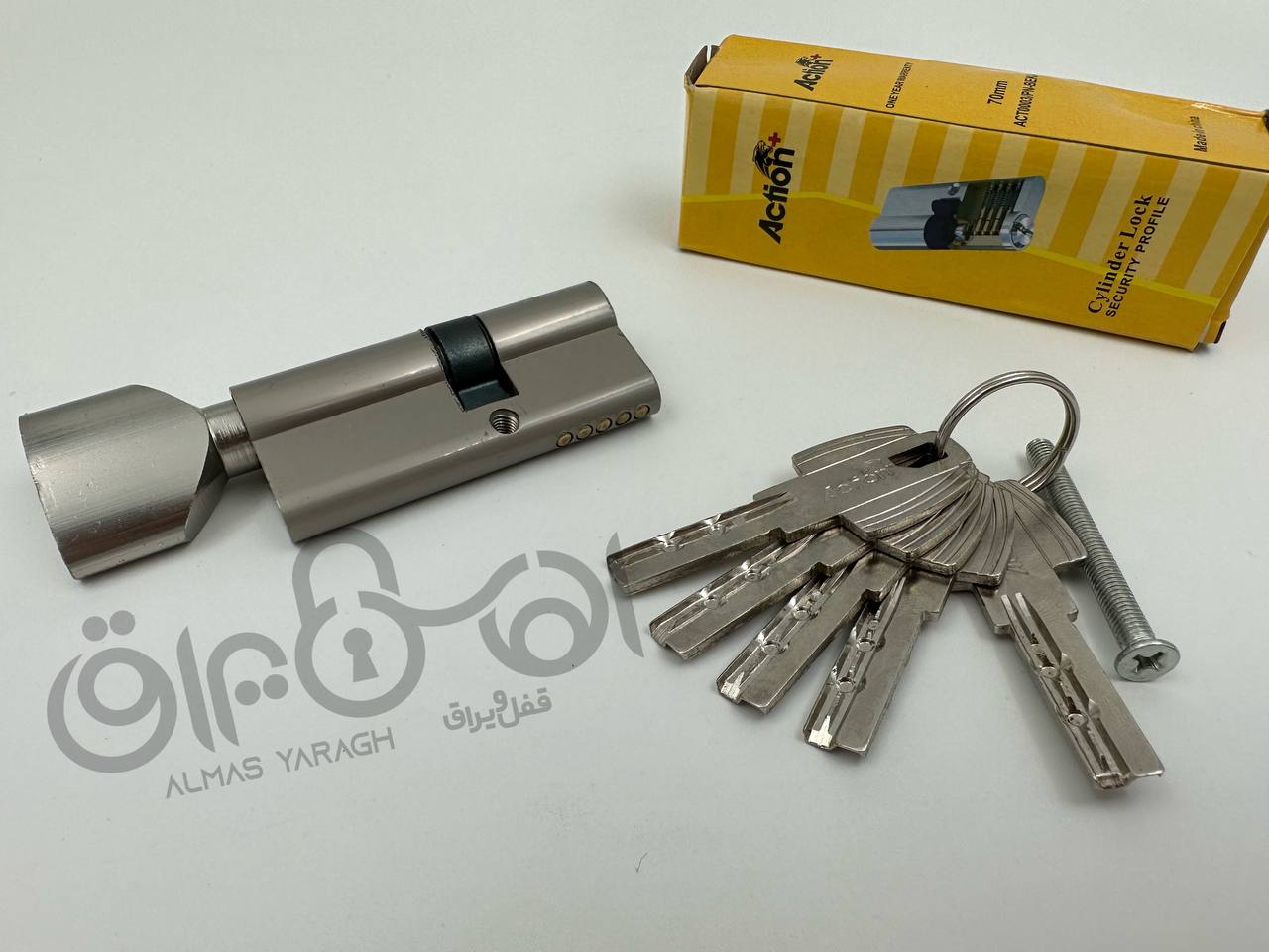 ⭐️سیلندر۷ آپارتمانی کلید کامپیوتری action⭐️ ۵کلید کامپیتری بلند کیفیت عالی،با ضمانت رنگ طلایی و ساتن