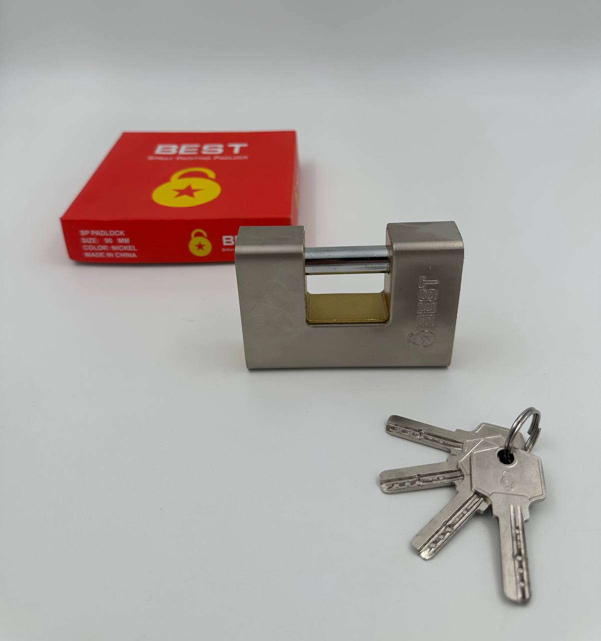  قفل کتابی روکشدار نیکل BEST کلید ویژه دارای ضمانت مرجوعی سایز 60=70=80=90=100 60 کارتن 60 عددی 70 ک