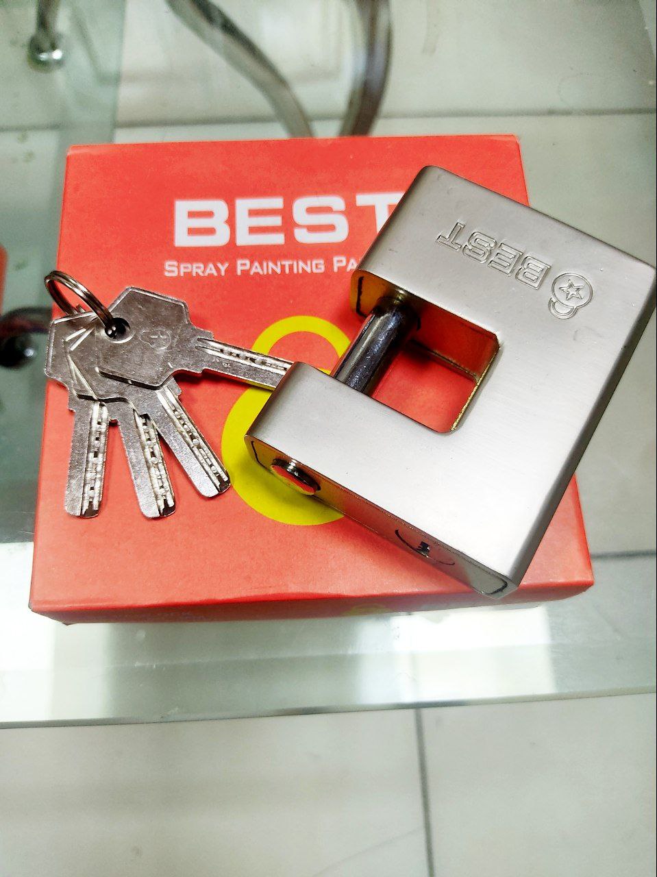  قفل کتابی روکشدار نیکل BEST فنرررر دار کلید ویژه دارای ضمانت مرجوعی سایز 60=70=80=90=100 60 کارتن 6